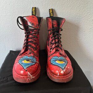 Dr. Martens 1460 Lace-Up Boots: Vintage/Hand-Painted (Size 8)